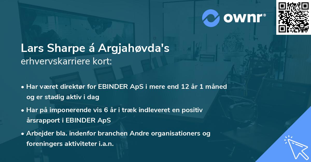 Lars Sharpe á Argjahøvda's erhvervskarriere kort