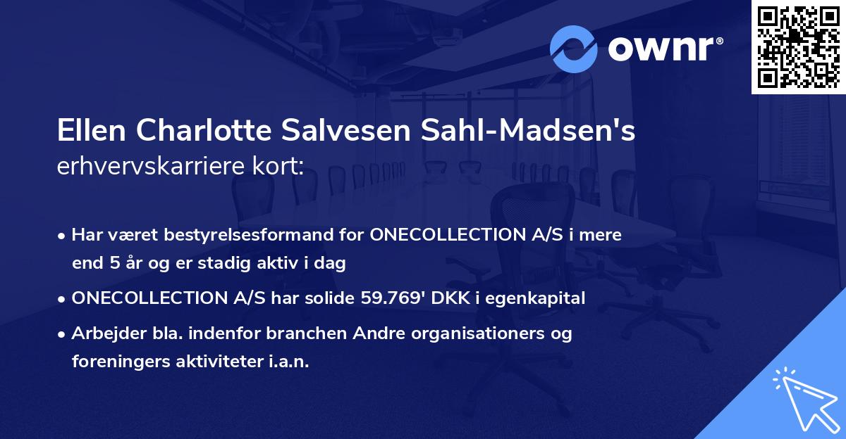 Ellen Charlotte Salvesen Sahl-Madsen's erhvervskarriere kort