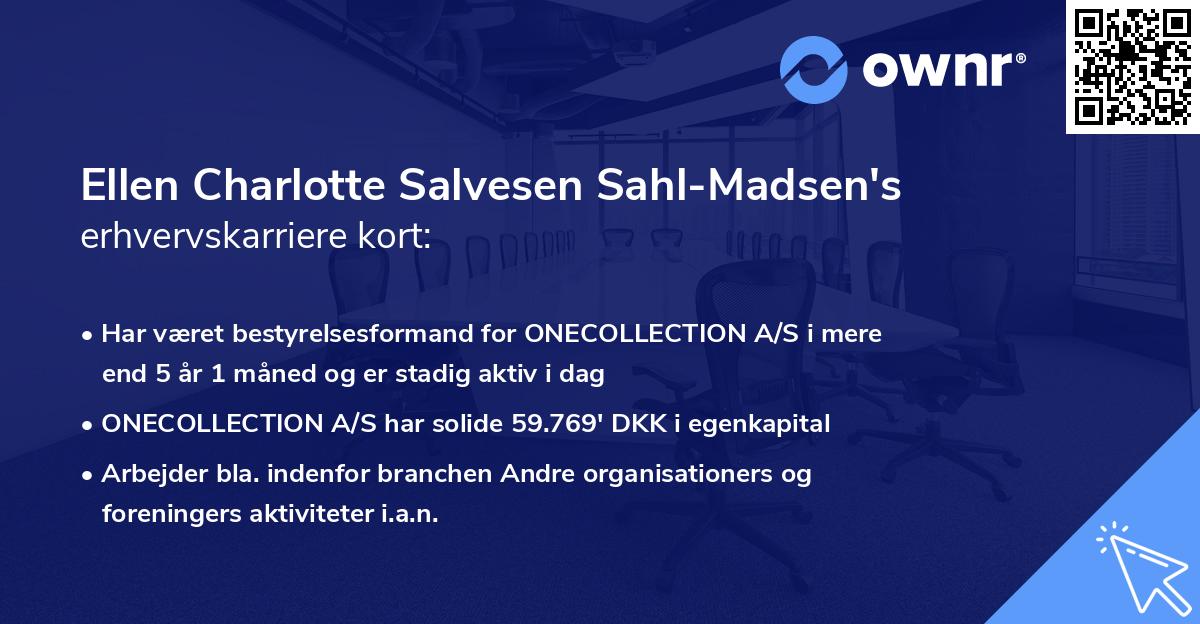 Ellen Charlotte Salvesen Sahl-Madsen's erhvervskarriere kort