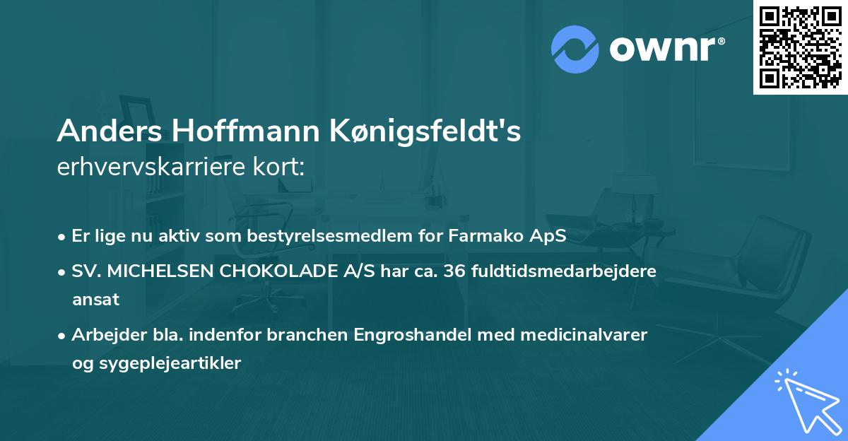 Anders Hoffmann Kønigsfeldt's erhvervskarriere kort