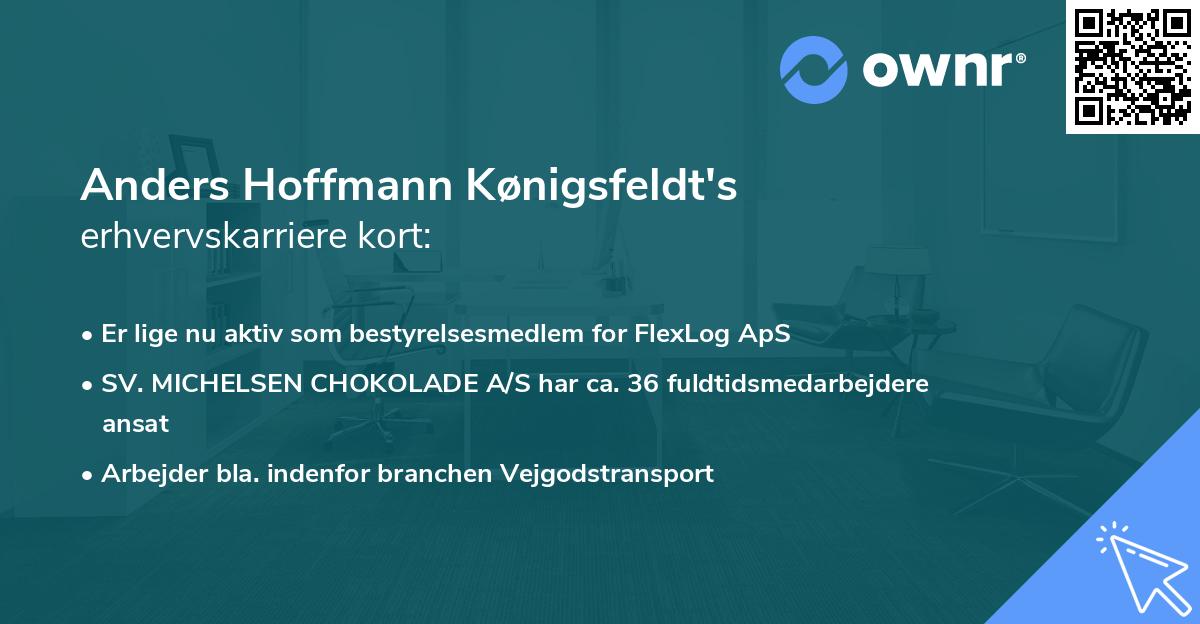 Anders Hoffmann Kønigsfeldt's erhvervskarriere kort