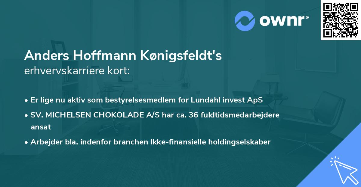 Anders Hoffmann Kønigsfeldt's erhvervskarriere kort