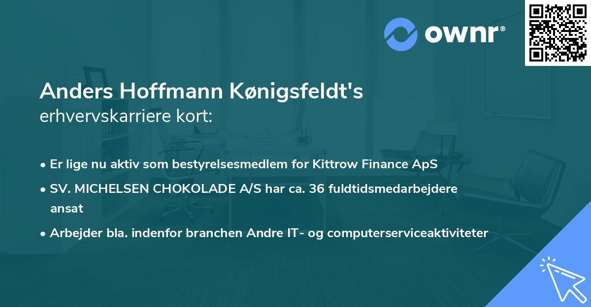 Anders Hoffmann Kønigsfeldt's erhvervskarriere kort