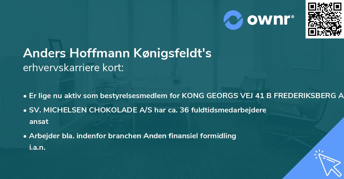 Anders Hoffmann Kønigsfeldt's erhvervskarriere kort