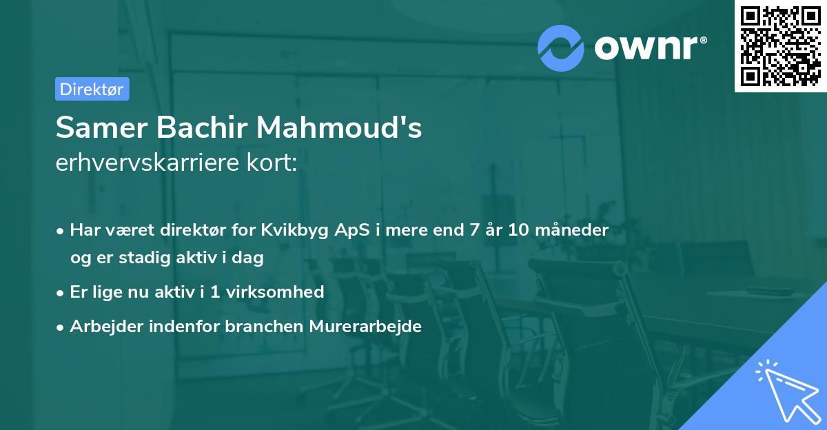 Samer Bachir Mahmoud's erhvervskarriere kort