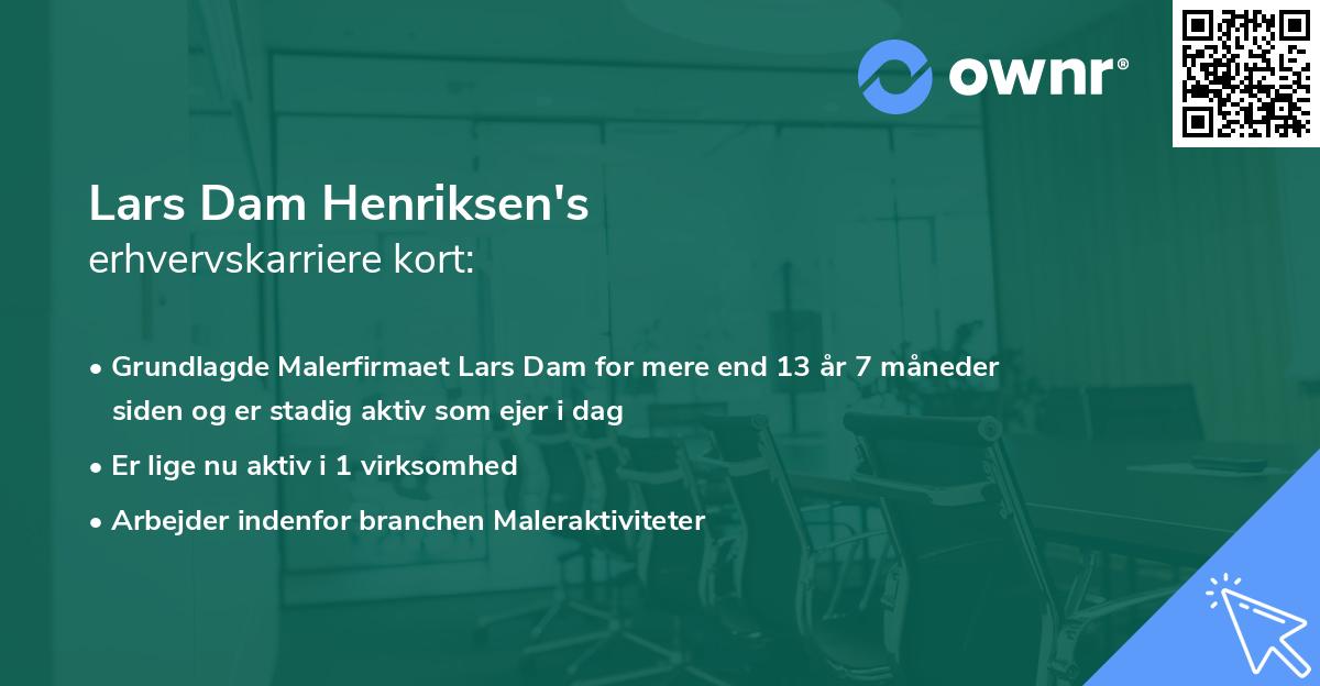Lars Dam Henriksen's erhvervskarriere kort