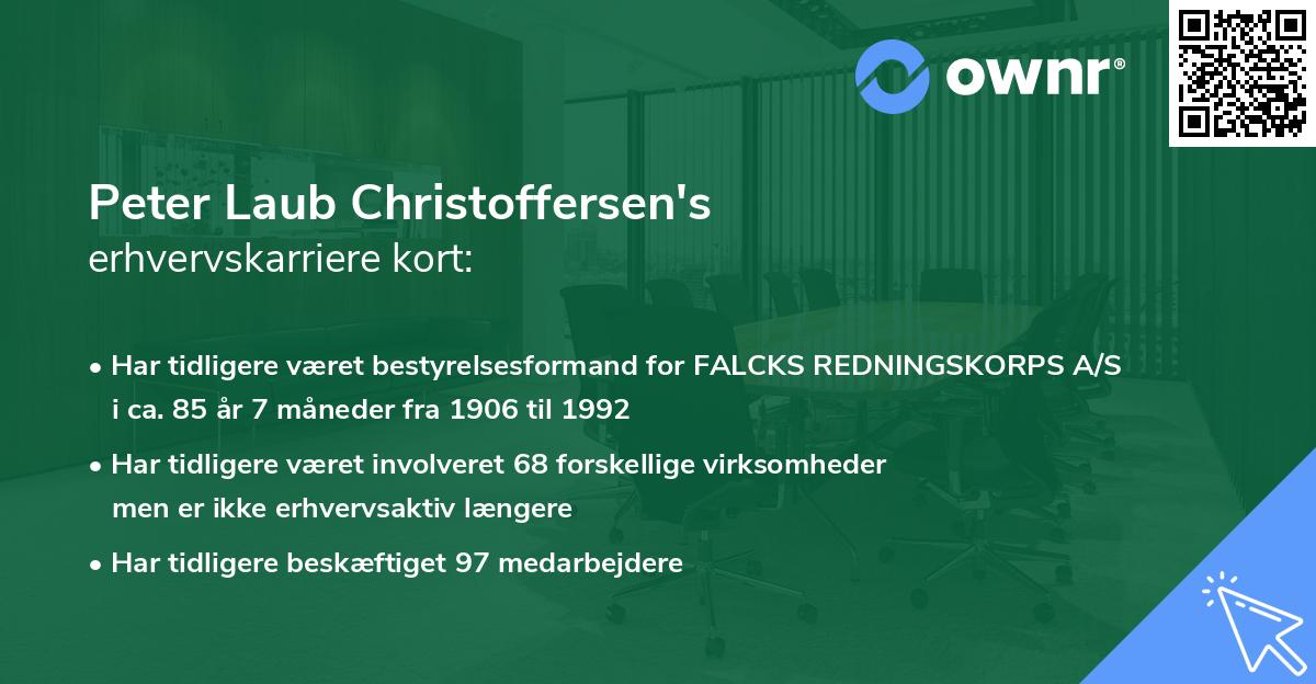 Peter Laub Christoffersen's erhvervskarriere kort