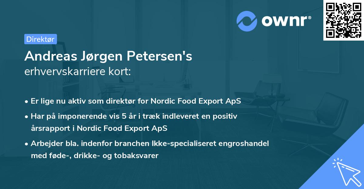 Andreas Jørgen Petersen's erhvervskarriere kort