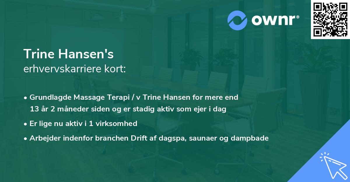 Trine Hansen's erhvervskarriere kort