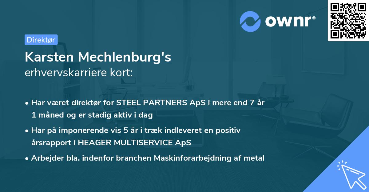 Karsten Mechlenburg's erhvervskarriere kort