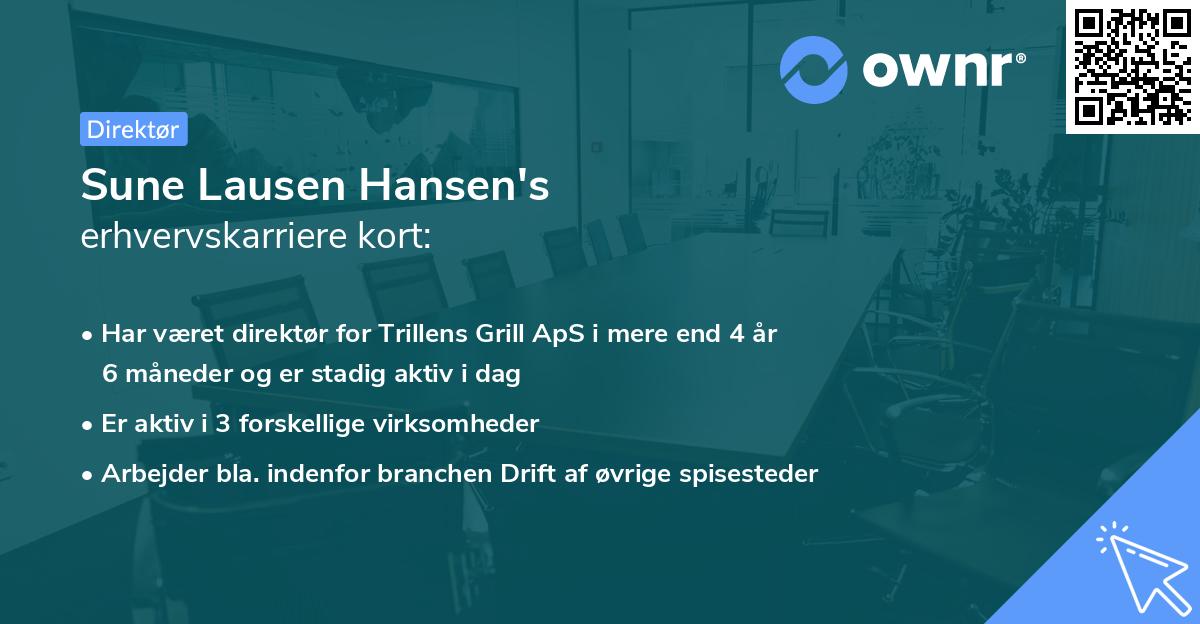 Sune Lausen Hansen's erhvervskarriere kort