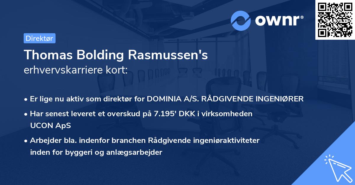 Thomas Bolding Rasmussen's erhvervskarriere kort