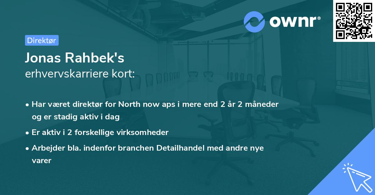 Jonas Rahbek's erhvervskarriere kort