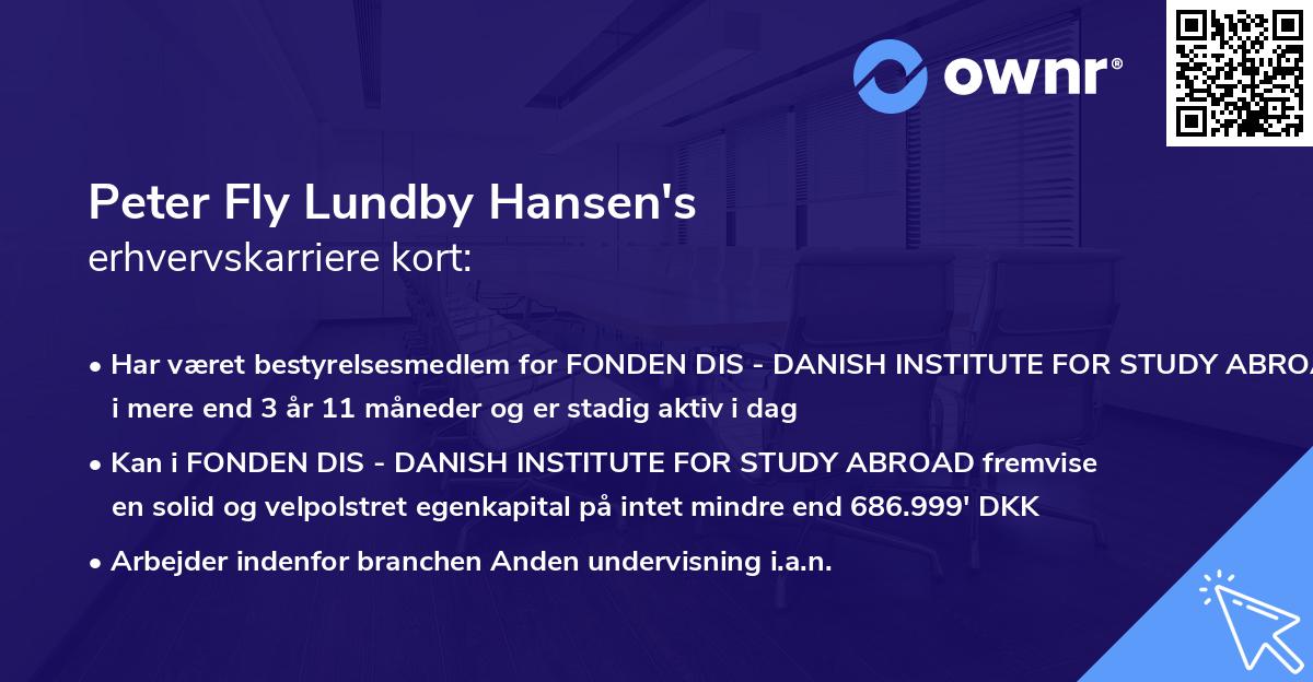 Peter Fly Lundby Hansen's erhvervskarriere kort