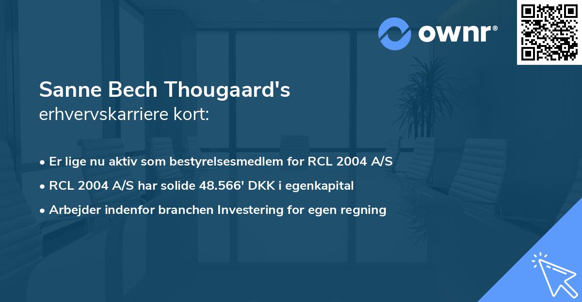 Sanne Bech Thougaard's erhvervskarriere kort