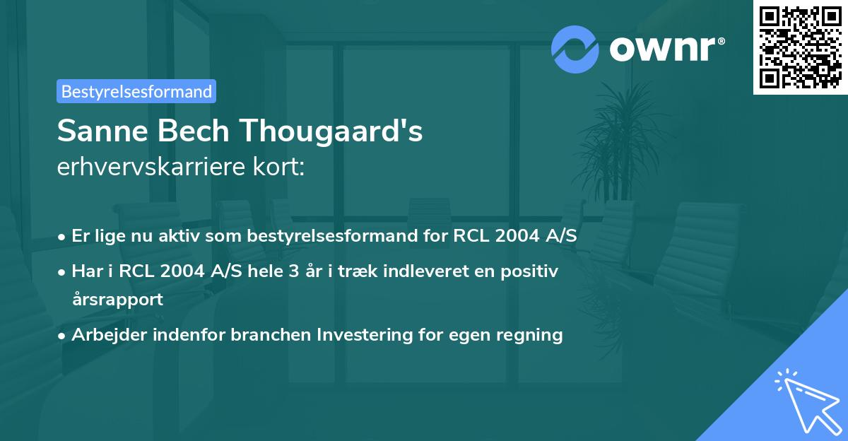 Sanne Bech Thougaard's erhvervskarriere kort