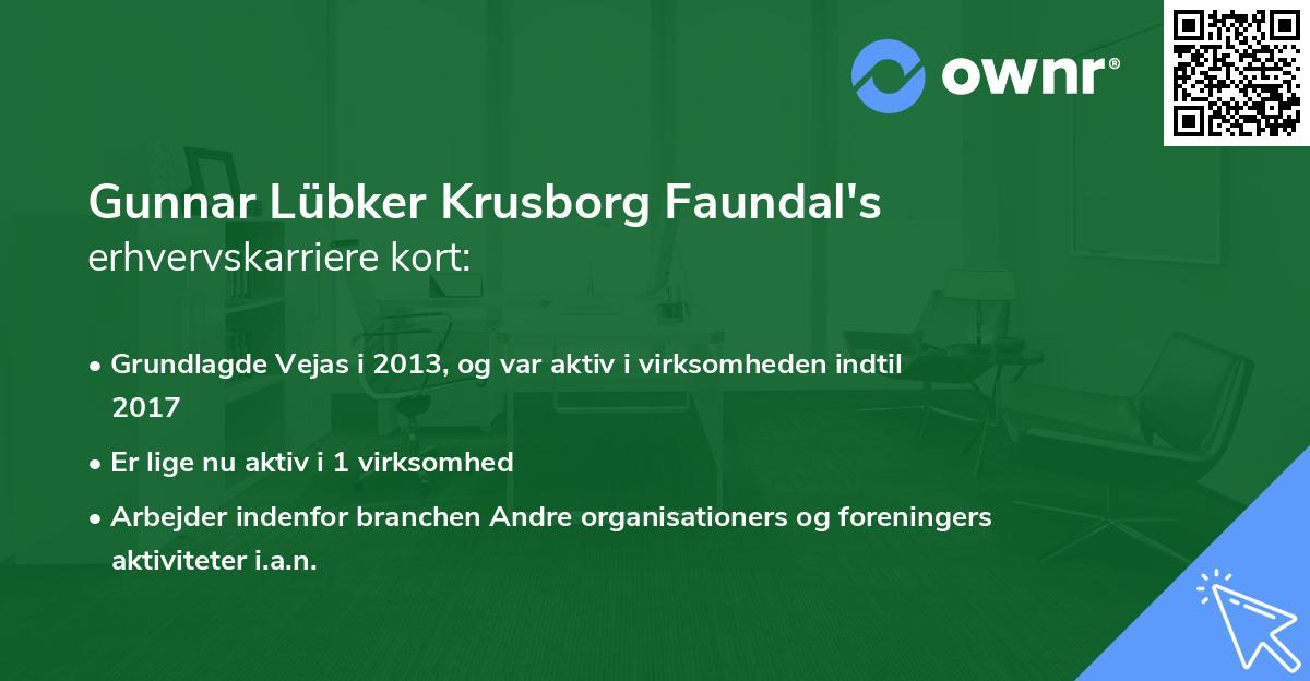 Gunnar Lübker Krusborg Faundal's erhvervskarriere kort