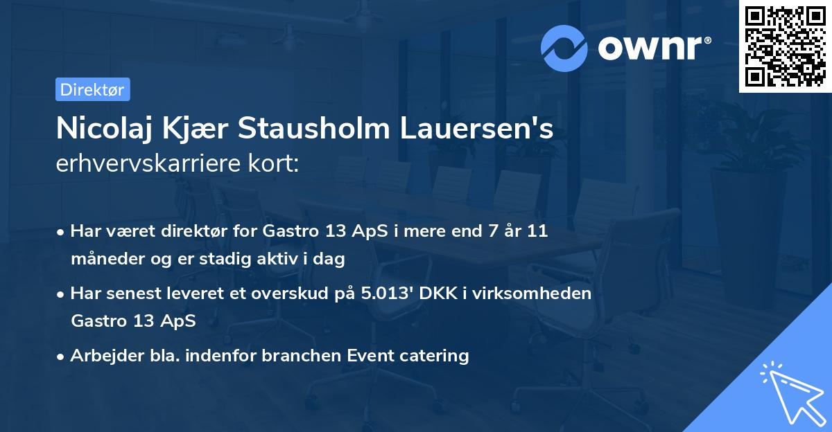 Nicolaj Kjær Stausholm Lauersen's erhvervskarriere kort