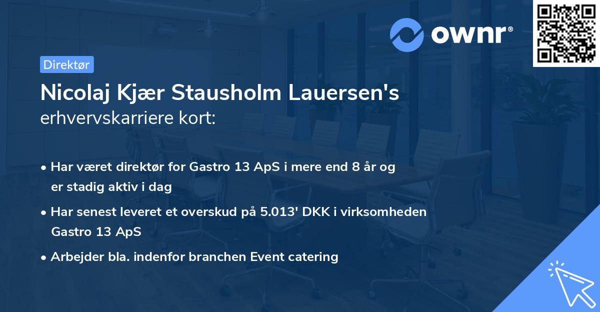 Nicolaj Kjær Stausholm Lauersen's erhvervskarriere kort