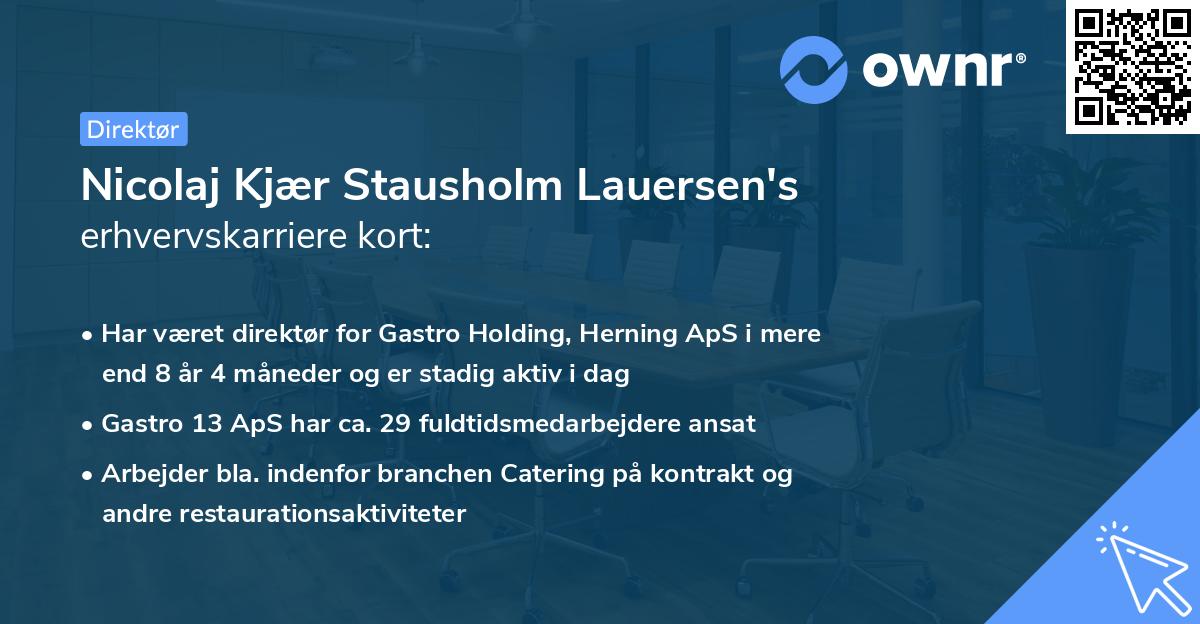 Nicolaj Kjær Stausholm Lauersen's erhvervskarriere kort