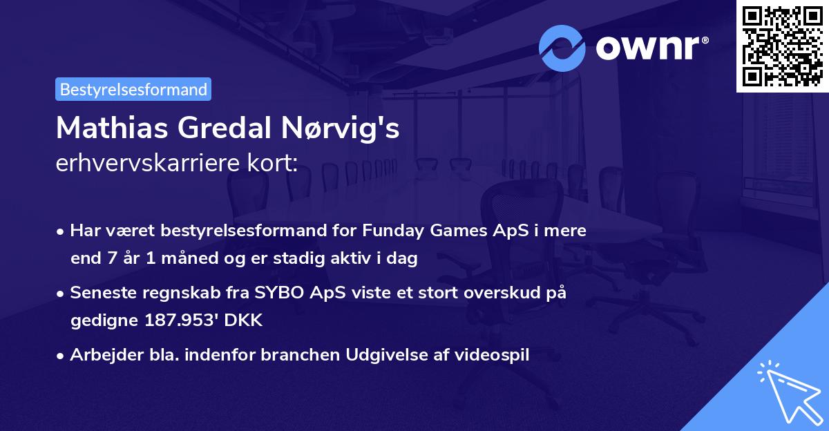 Mathias Gredal Nørvig's erhvervskarriere kort