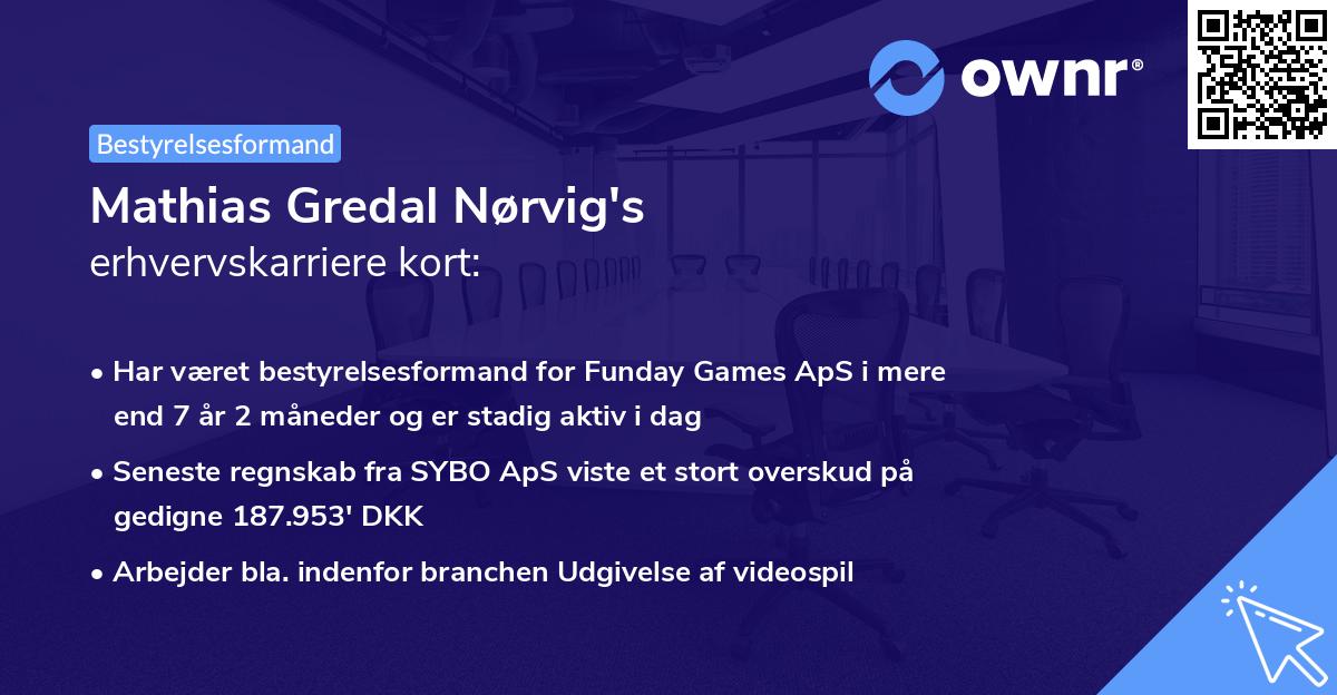 Mathias Gredal Nørvig's erhvervskarriere kort