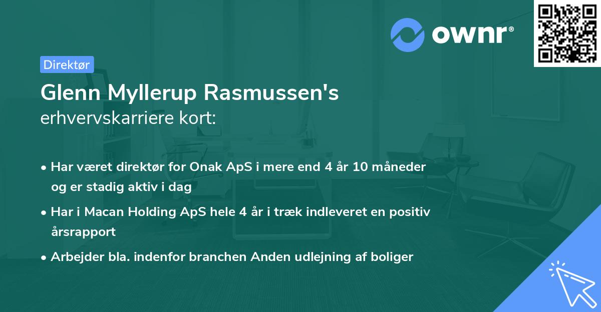 Glenn Myllerup Rasmussen's erhvervskarriere kort