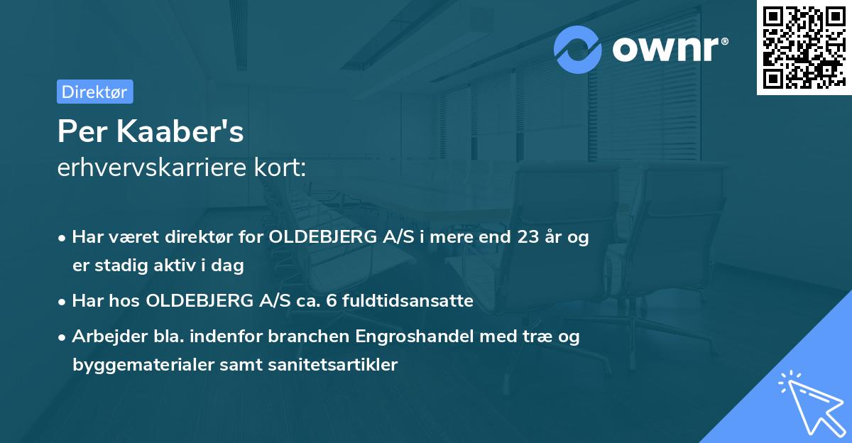 Per Kaaber's erhvervskarriere kort