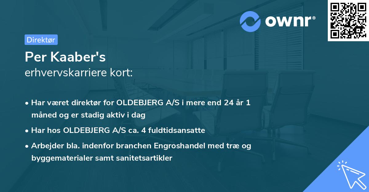 Per Kaaber's erhvervskarriere kort