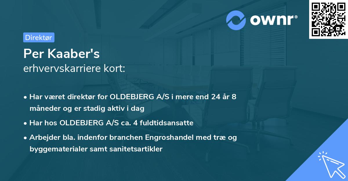 Per Kaaber's erhvervskarriere kort