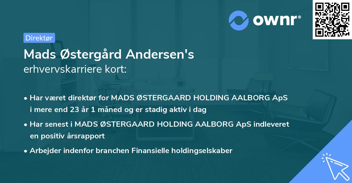 Mads Østergård Andersen's erhvervskarriere kort