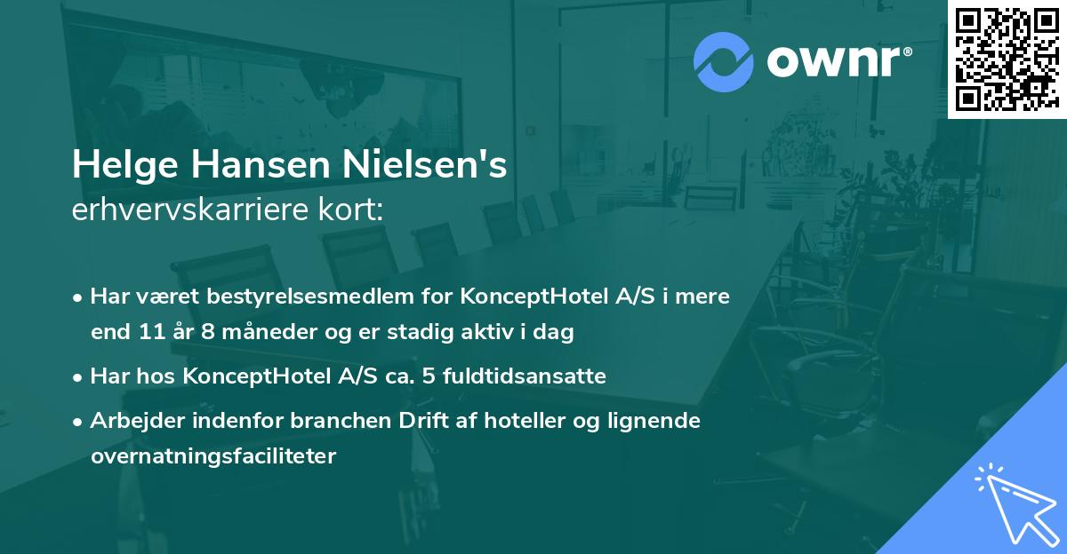 Helge Hansen Nielsen's erhvervskarriere kort