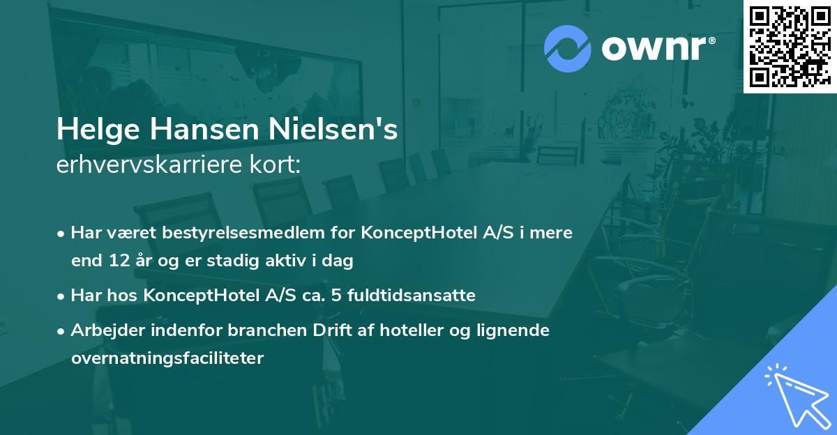 Helge Hansen Nielsen's erhvervskarriere kort