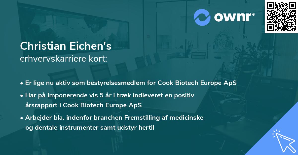 Christian Eichen's erhvervskarriere kort