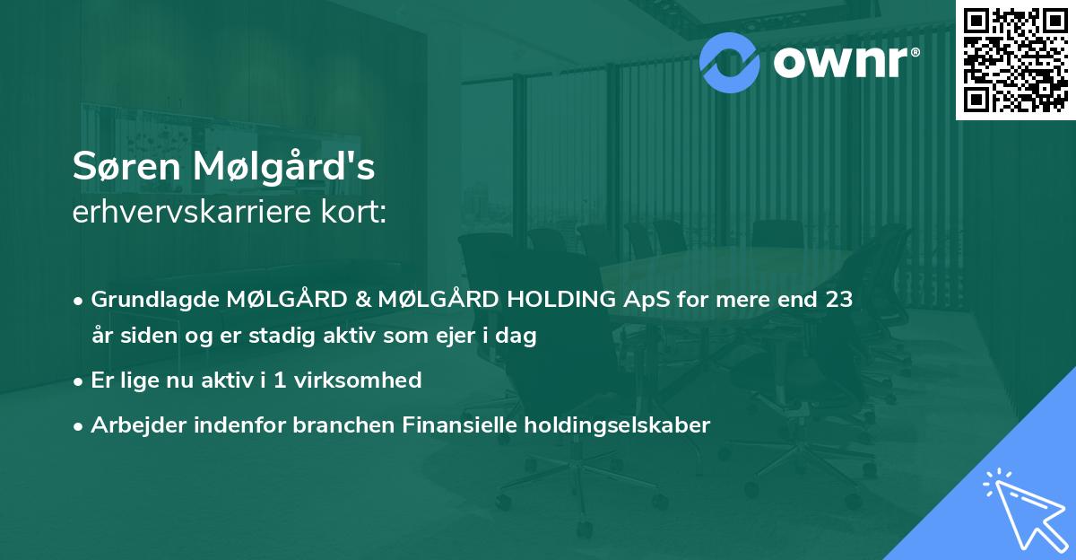 Søren Mølgård's erhvervskarriere kort