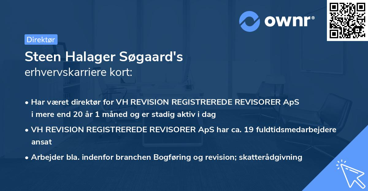 Steen Halager Søgaard's erhvervskarriere kort