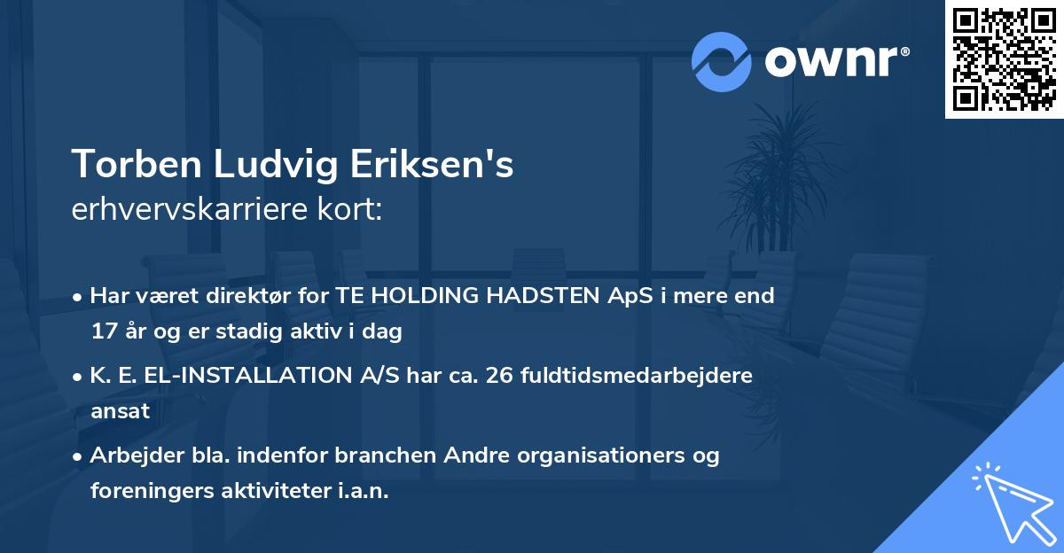 Torben Ludvig Eriksen's erhvervskarriere kort
