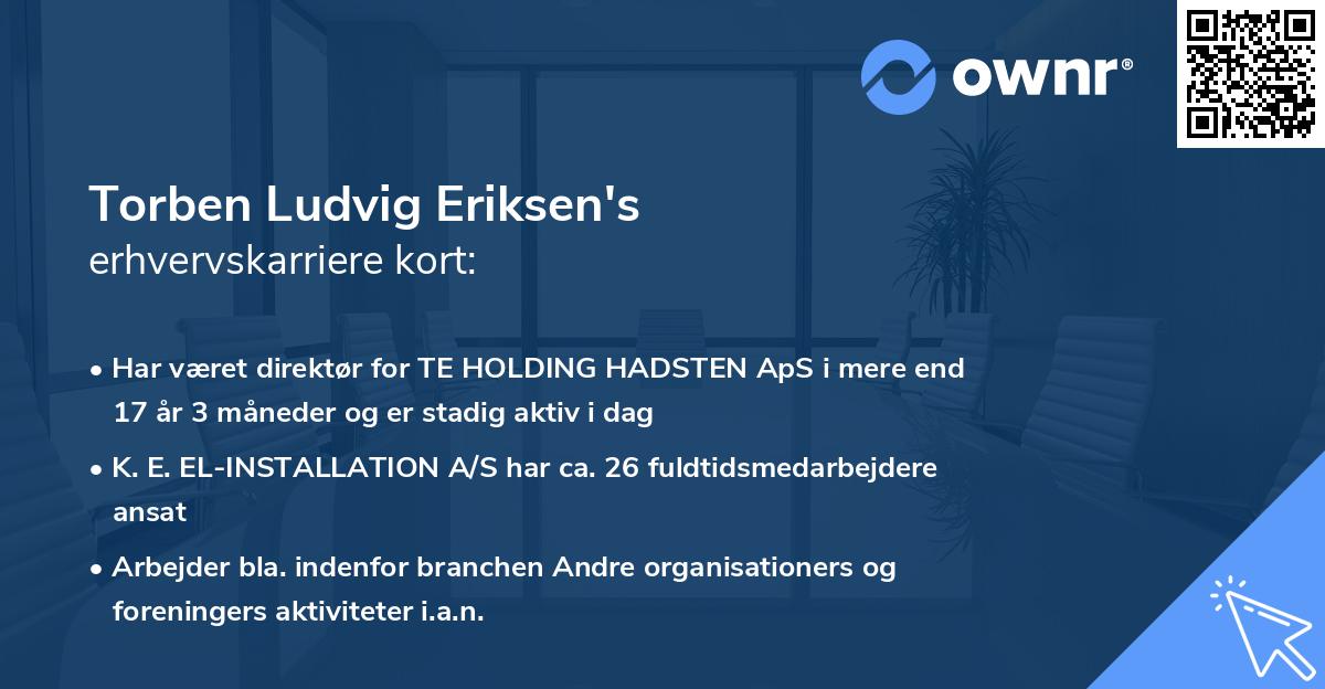Torben Ludvig Eriksen's erhvervskarriere kort