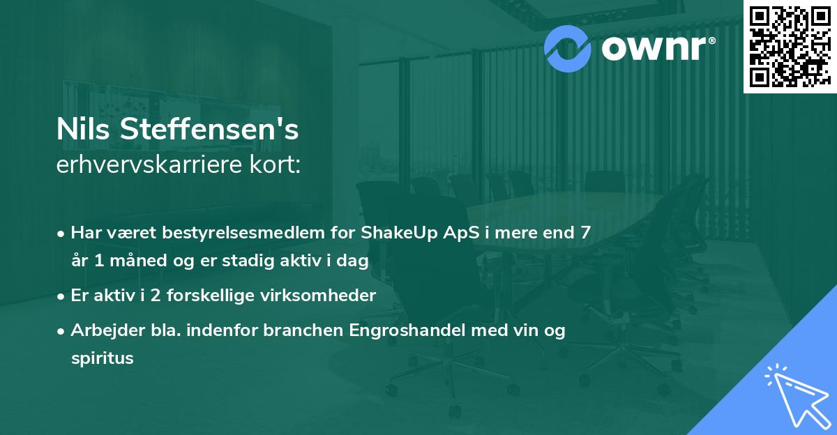 Nils Steffensen's erhvervskarriere kort