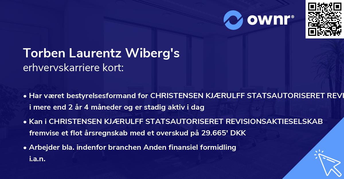 Torben Laurentz Wiberg's erhvervskarriere kort