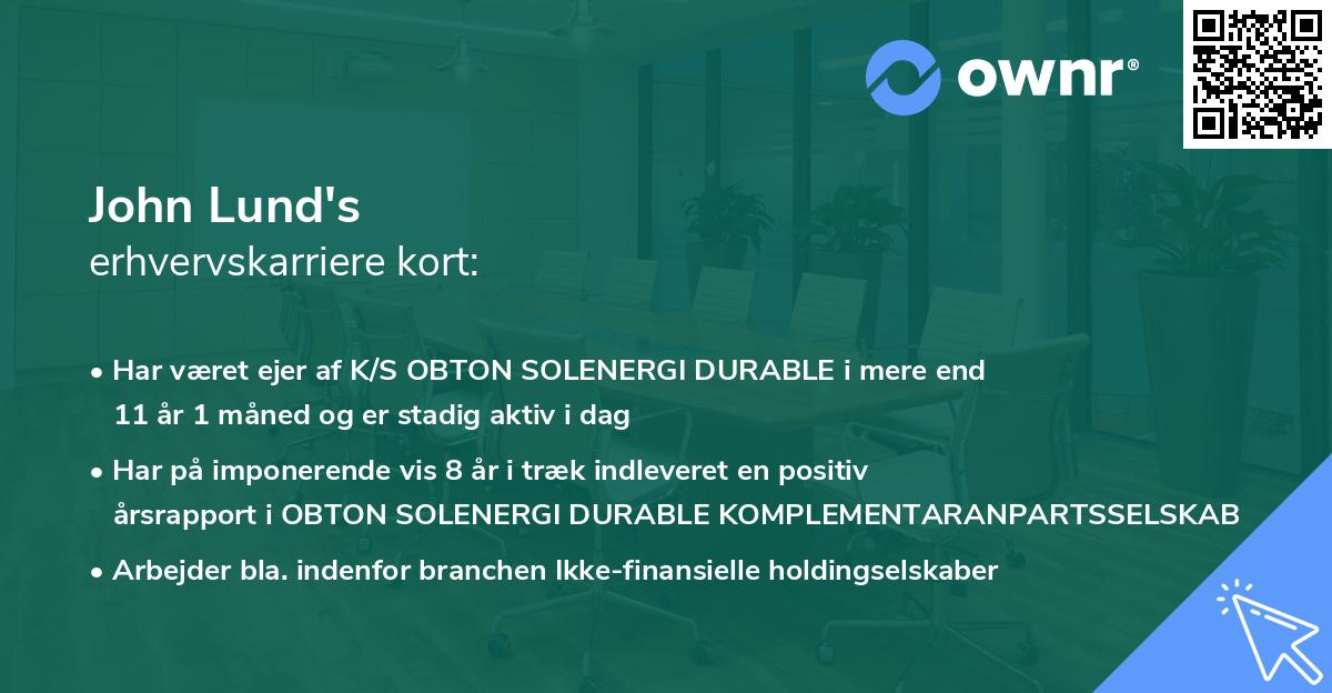 John Lund's erhvervskarriere kort