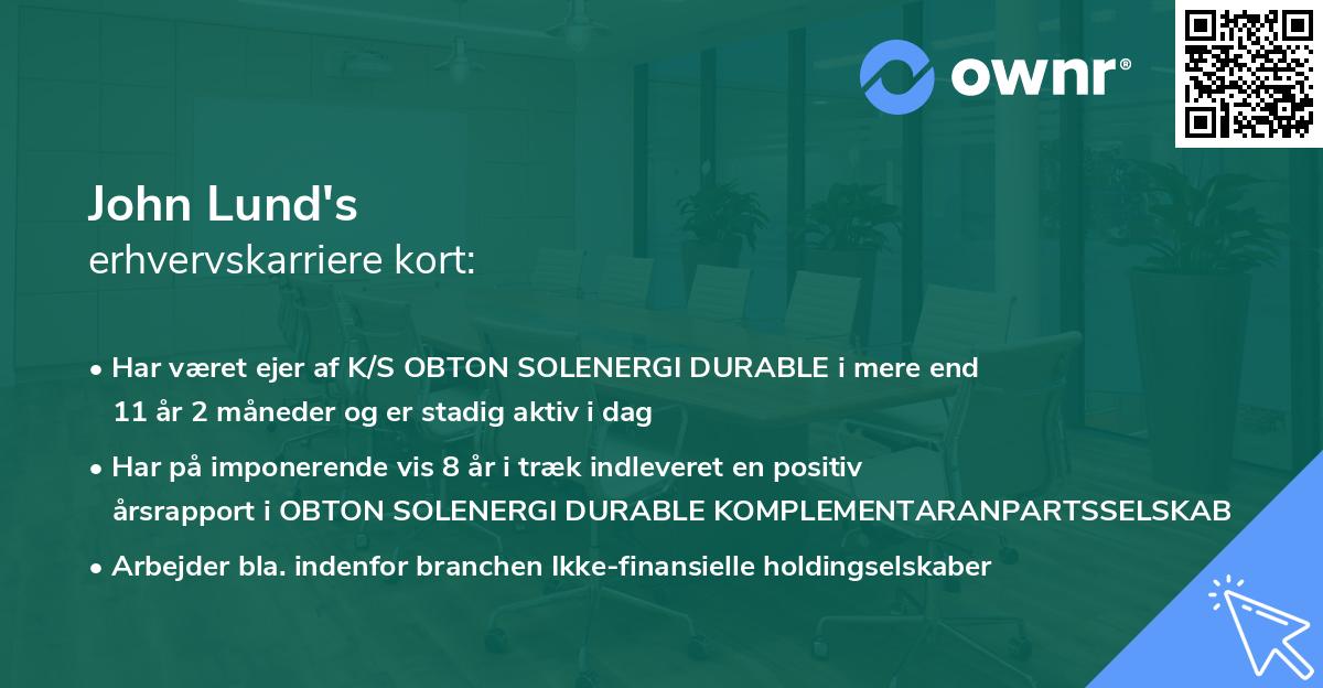 John Lund's erhvervskarriere kort