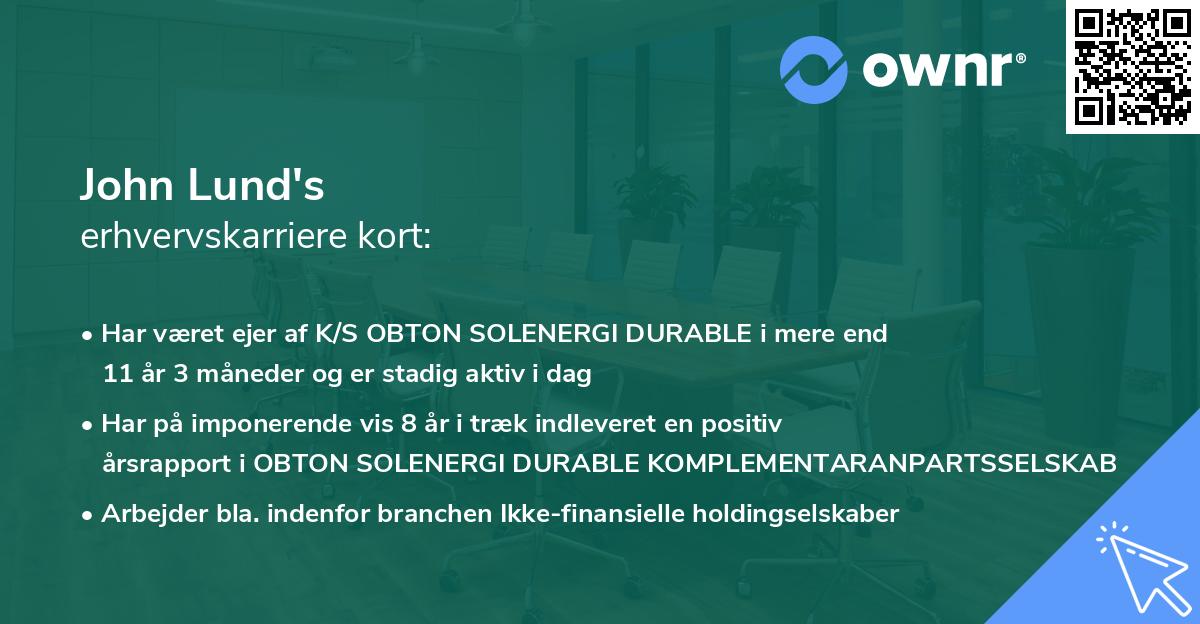 John Lund's erhvervskarriere kort