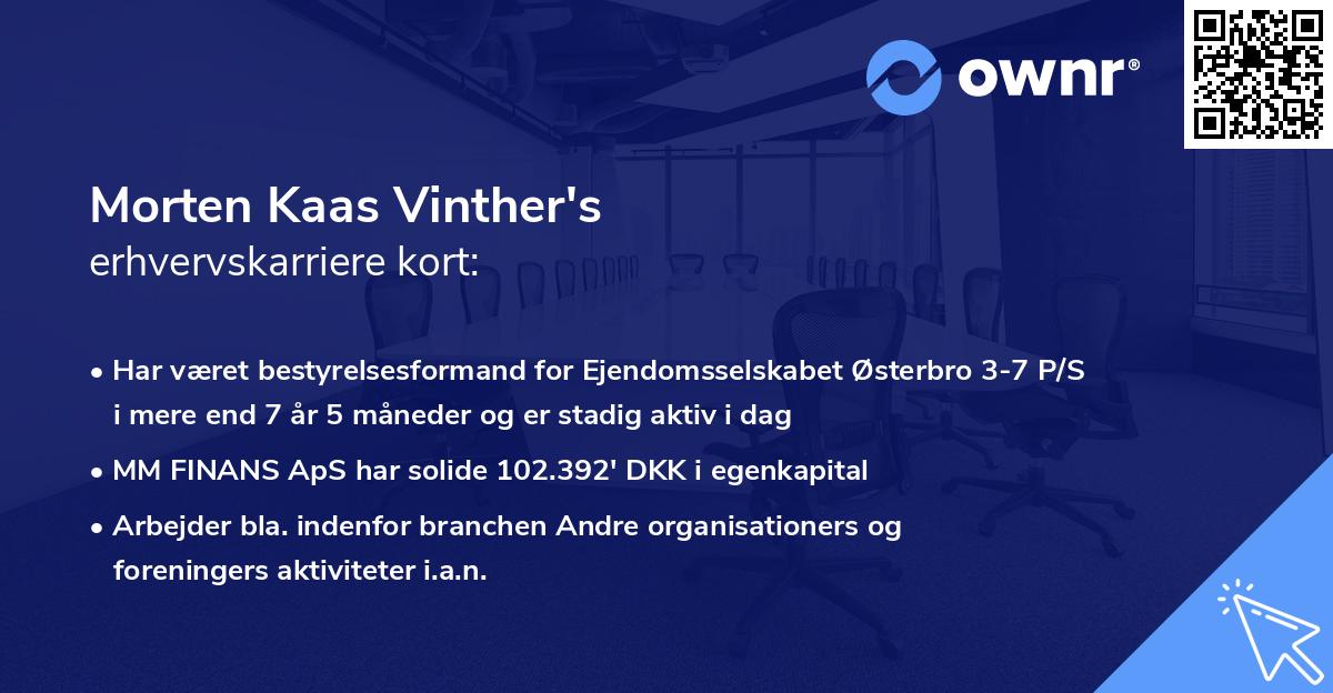 Morten Kaas Vinther's erhvervskarriere kort