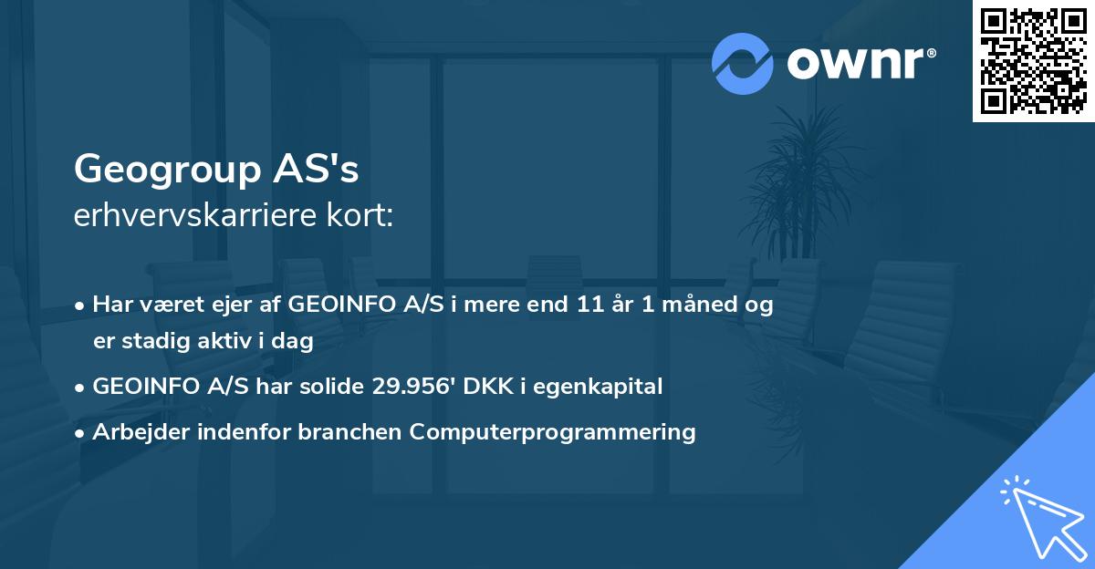 Geogroup AS's erhvervskarriere kort