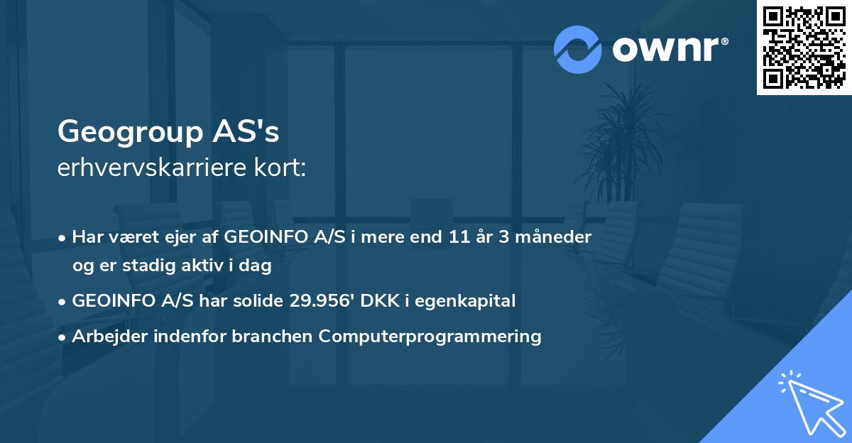Geogroup AS's erhvervskarriere kort