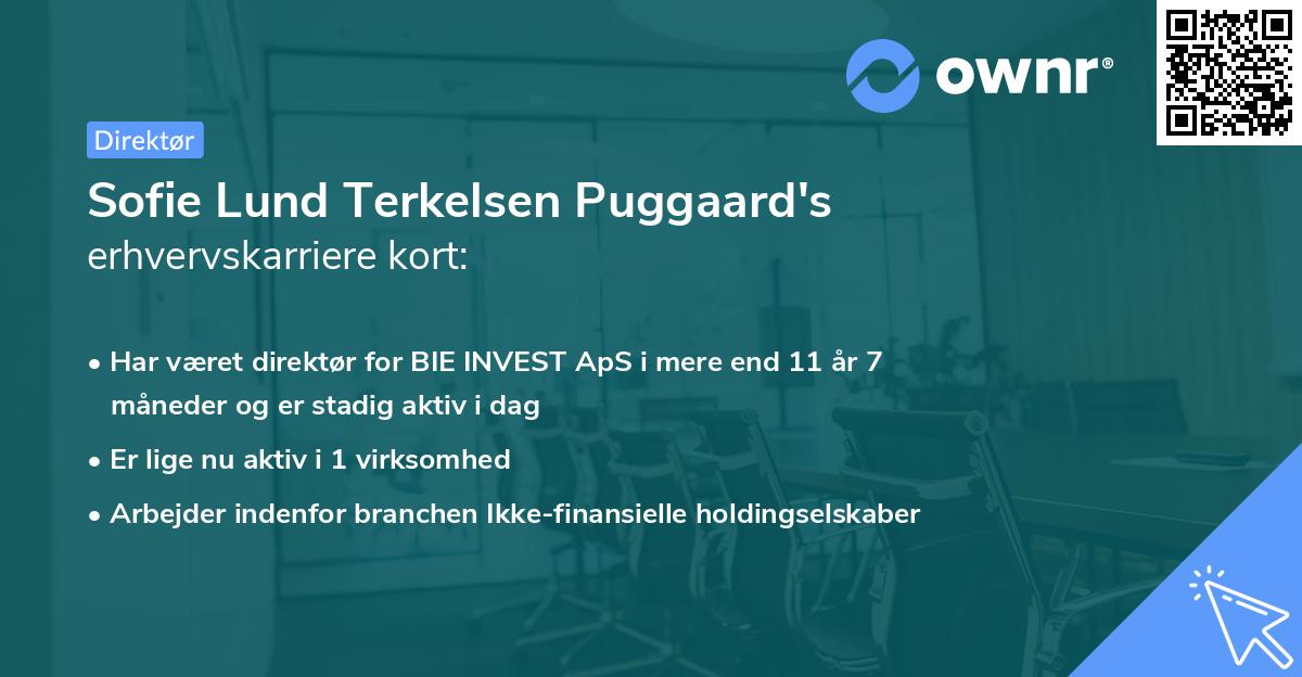 Sofie Lund Terkelsen Puggaard's erhvervskarriere kort