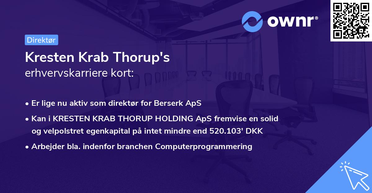 Kresten Krab Thorup's erhvervskarriere kort