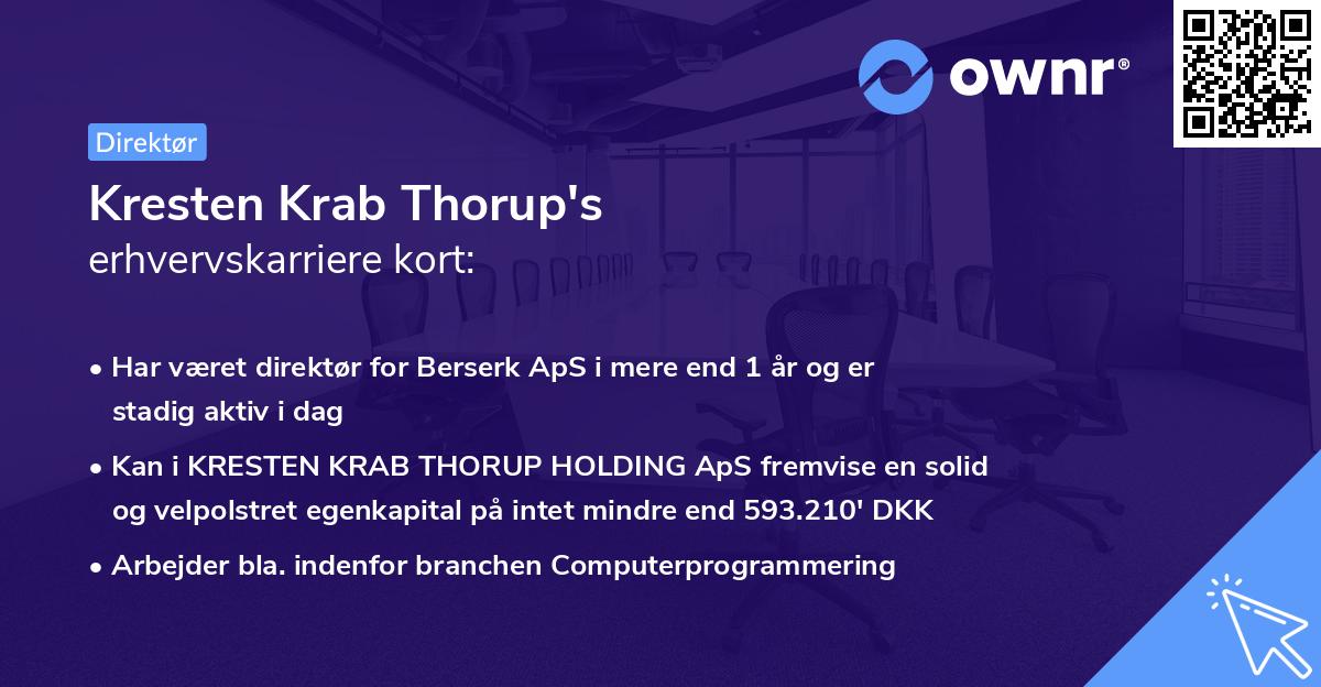Kresten Krab Thorup's erhvervskarriere kort