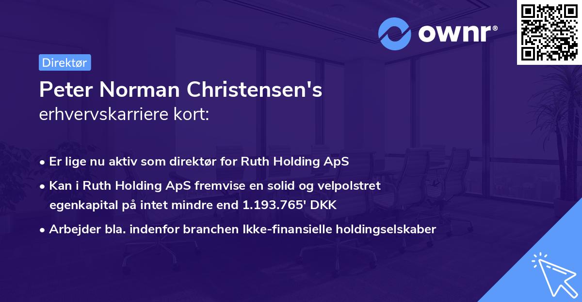 Peter Norman Christensen's erhvervskarriere kort